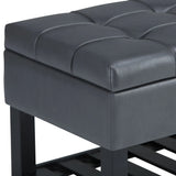 Saxon - Upholstered Transitional Storage Ottoman Bench - Furniture Home Direct