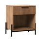Modern Fluted Drawer Nightstand With Open Cubby Coastal - Furniture Home Direct