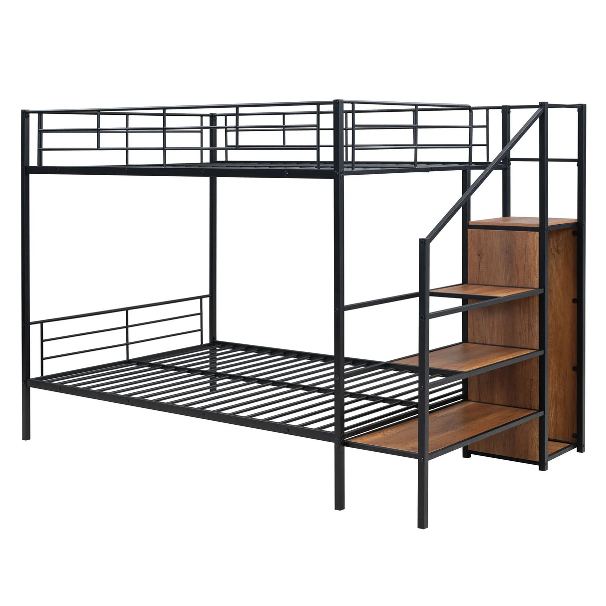 Bunk Bed With Lateral Storage Ladder And Wardrobe - Furniture Home Direct