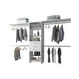 Modular Closet System With Hanging Rods And Shelves White - Furniture Home Direct