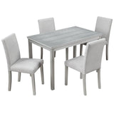 Dining Table Set With Crystal Decoration And Upholstered Chairs - Furniture Home Direct