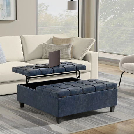 Harrison - Upholstered Coffee Table Storage Ottoman - Furniture Home Direct