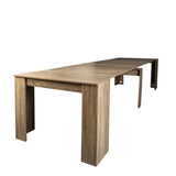 Outdoor Extendable Dining Table Wooden Rustic Brown - Furniture Home Direct