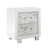 Skye - Marble Nightstand - White - Furniture Home Direct