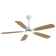 Indoor Modern 52" Ceiling Fan With Dimmable 6 Speed Wind 5 Blades Remote Control Reversible Dc Motor With LED Light - White - Furniture Home Direct