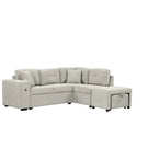 Sectional Sofa L-Shaped Sofa Couch Pull-Out Sofa Bed With A Movable Ottoman, Two USB Ports And Two Cup Holders For Living Room - Furniture Home Direct