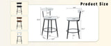 Counter Height Chairs Padded Seat Black Metal Frame White - Furniture Home Direct