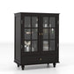 Minimalist Buffet Cabinet With Double Glass Doors And Drawer - Furniture Home Direct