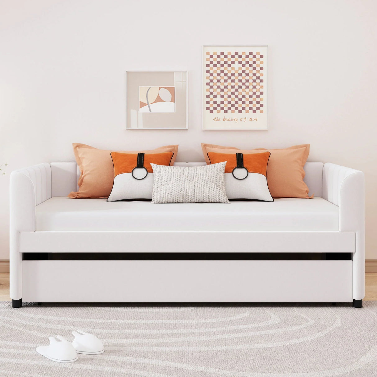 Upholstered Daybed With Ergonomic Design Backrest - Furniture Home Direct