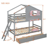 Bunk Bed With Playhouse Roof And Window - Furniture Home Direct
