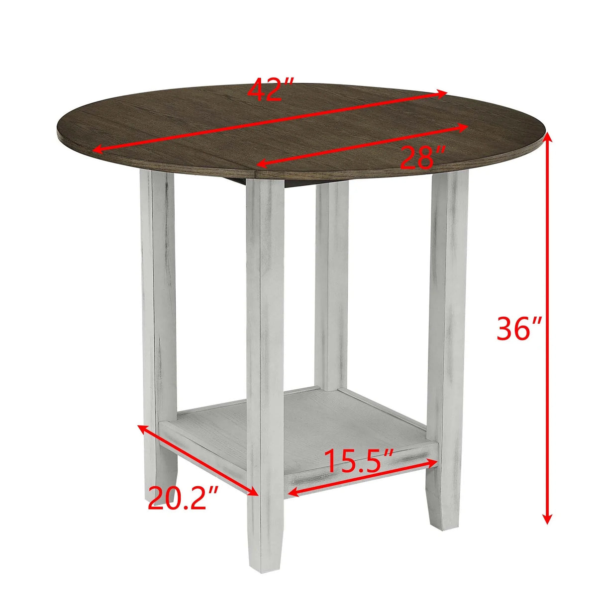 5 Piece Counter Height Dining Set with foldable leaves - Furniture Home Direct