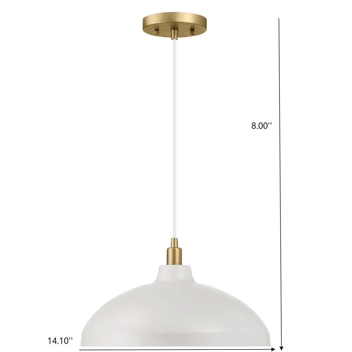 Astral - Single Light Pendant Lamp For Entrance Kitchen Island - Gold / White - Furniture Home Direct