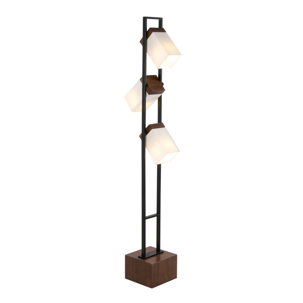 Bento - Contemporary Floor Lamp - Black / Walnut / White - Furniture Home Direct