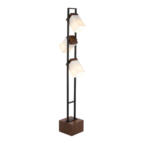 Bento - Contemporary Floor Lamp - Black / Walnut / White - Furniture Home Direct