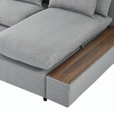 Sectional Sofa Modular With Removable Back Cushions Gray - Furniture Home Direct