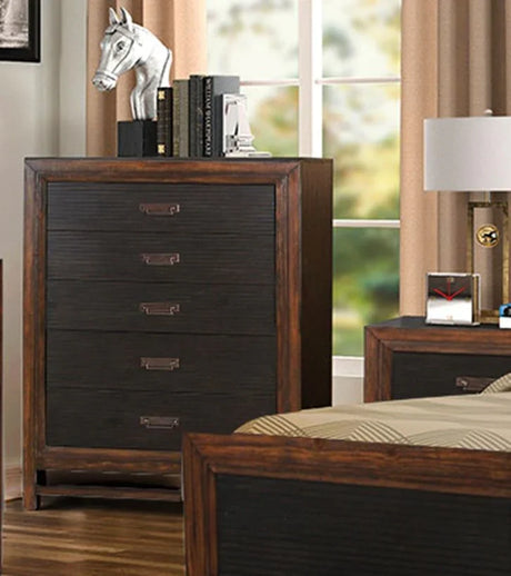 Branson - 5 Drawer Chest, Two Tone - Brown - Furniture Home Direct