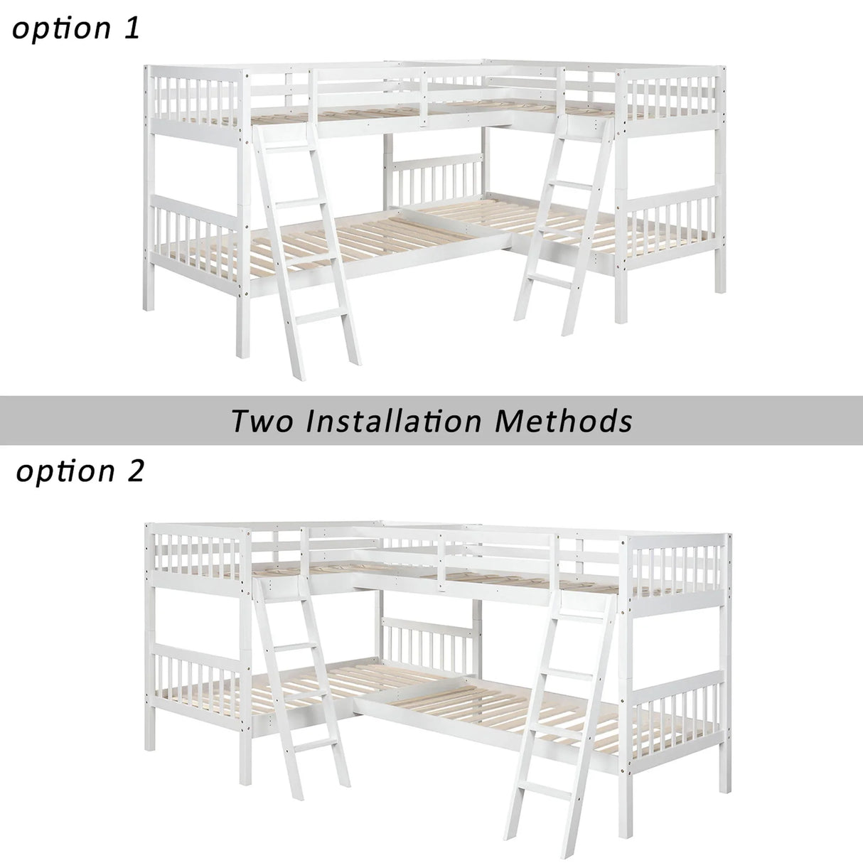 L Shaped Bunk Bed With Ladder - Furniture Home Direct