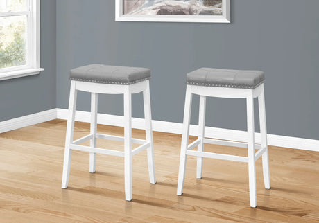 Comfortable Bar Stool, Bar Height, Saddle Seat, Transitional (Set of 2) - Furniture Home Direct