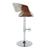 Symphony - Mid Century Modern Adjustable Barstool & Swivel With Rounded T Footrest (Set of 2) - Furniture Home Direct
