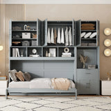 Murphy Wall Bed With Closet, Drawers & Desk - Furniture Home Direct