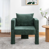 Modern 3 Leg Chenille Accent Chair With Ergonomic Arms & Removable Pillow - Furniture Home Direct