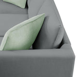 Sectional Sofa Modern Fabric Modular With Ottoman Grey - Furniture Home Direct