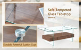 Coffee Table Two Tier Glass Top With Drawer Dark Walnut - Furniture Home Direct
