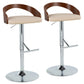 Grotto - Mid Century Modern Adjustable Height Barstool, Swivel With Straight T Footrest (Set of 2) - Furniture Home Direct