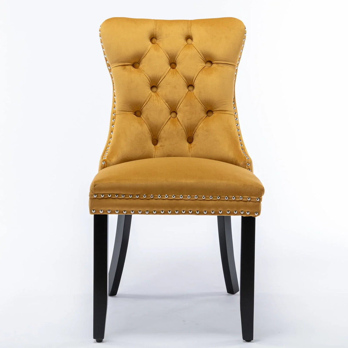 Nikki - Modern, High-End Tufted Solid Wood Contemporary Velvet Upholstered Dining Chair With Wood Legs Nailhead Trim (Set of 2) - Furniture Home Direct