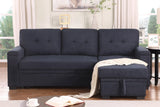Lucca II - 84.5"W Reversible Sleeper Sectional Sofa with Storage Chaise - Furniture Home Direct