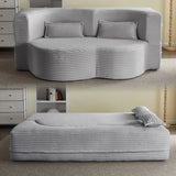 Floor Convertible Sleeper Sofa Bed With 2 Pillows - Furniture Home Direct