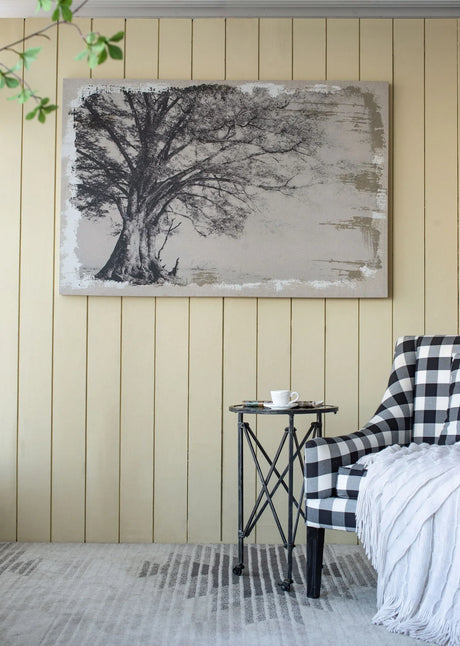Large Arboreal Shelter Canvas Art Print, Traditional Style Floral Wall Art, Home Decor Accent Piece - Gray / White Matte - Furniture Home Direct