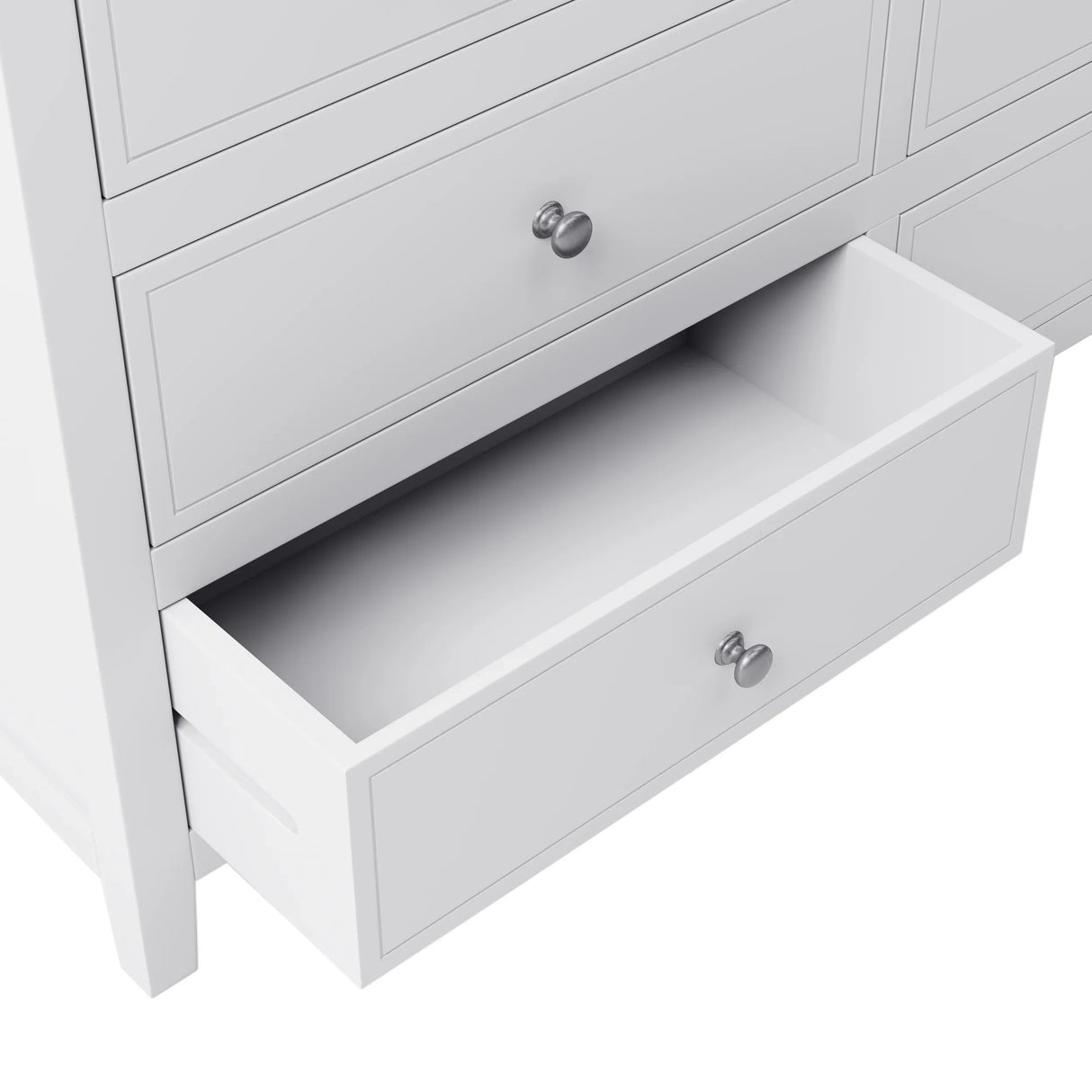 White Solid Wood 5 Piece Queen Bedroom Set(bed, 2 nightstands,chest,dresser) - Furniture Home Direct