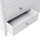 White Solid Wood 5 Piece Queen Bedroom Set(bed, 2 nightstands,chest,dresser) - Furniture Home Direct