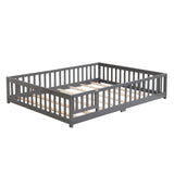 Solid Wood Floor Bed With Door And Fence For Children - Furniture Home Direct