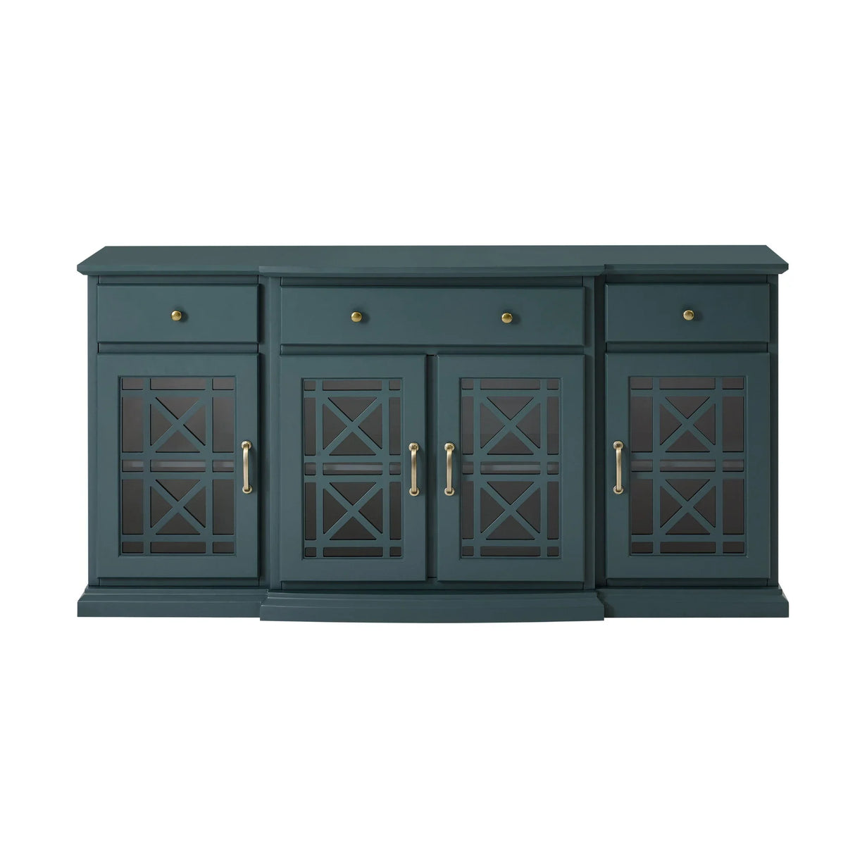 Classic Fretwork Detailed Glass Door Sideboard - Furniture Home Direct