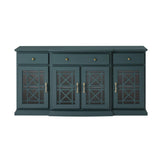 Classic Fretwork Detailed Glass Door Sideboard - Furniture Home Direct