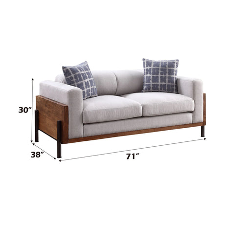 Pelton - Loveseat With 2 Toss Pillows - Walnut - Furniture Home Direct