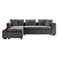 Modern L Shaped Sectional Sofa With Chenille Upholstery And Wooden Storage - Furniture Home Direct