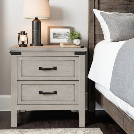 Alexandria - Nightstand, Mountain Mist Finish - Gray - Furniture Home Direct