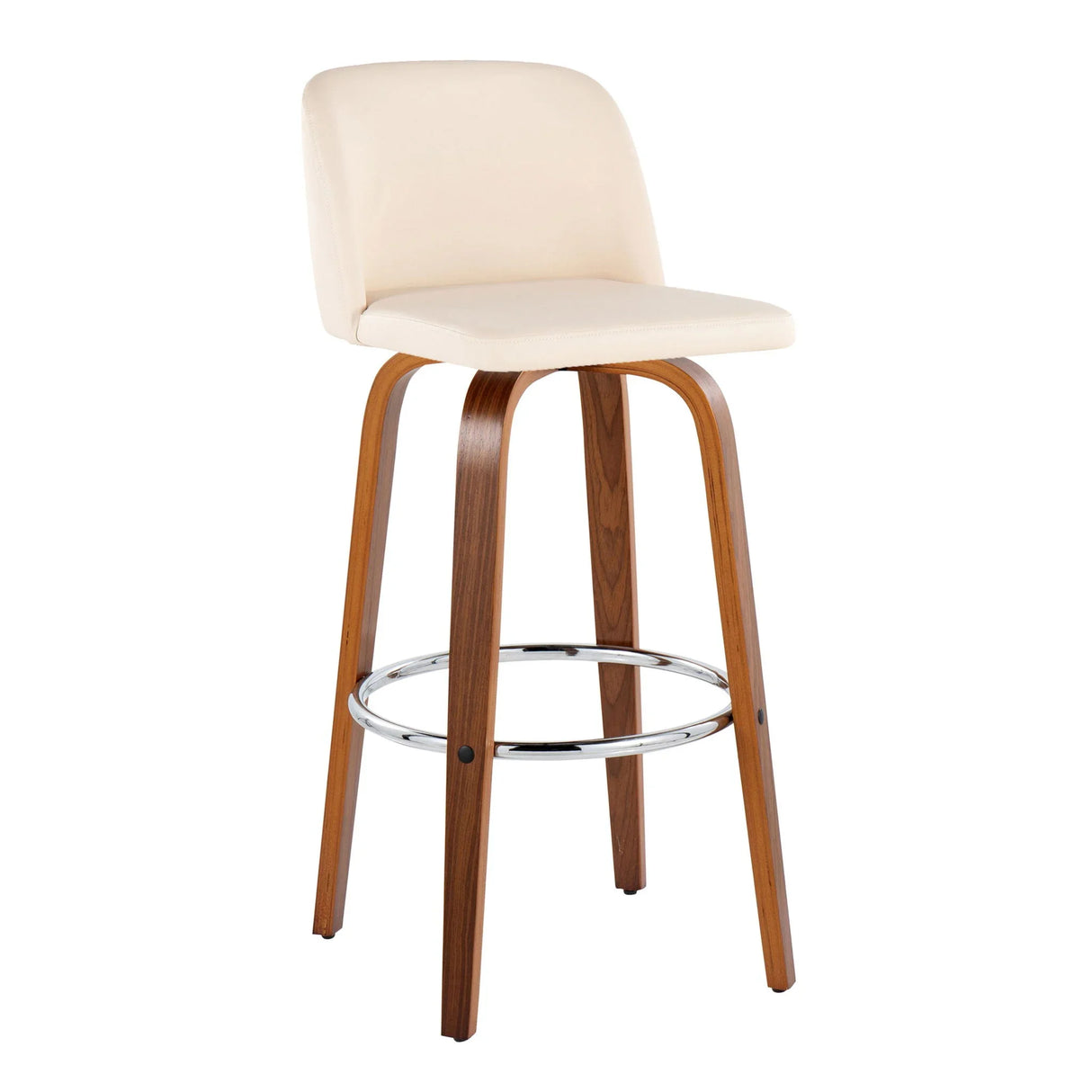 Toriano - Mid Century Modern Fixed Height, Barstool With Swivel With Round Footrest (Set of 2) - Furniture Home Direct
