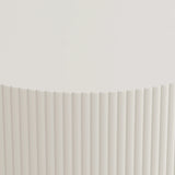 Coffee Table Round Modern Fluted Storage Shelf White - Furniture Home Direct