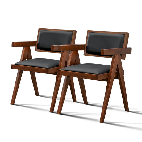 Athena - Dining Chair (Set of 2) - Black / Brown - Furniture Home Direct