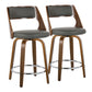Cecina - Mid-Century Modern Fixed Height Counter Stool With Swivel And Round Footrest (Set of 2) - Furniture Home Direct
