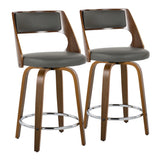 Cecina - Mid-Century Modern Fixed Height Counter Stool With Swivel And Round Footrest (Set of 2) - Furniture Home Direct