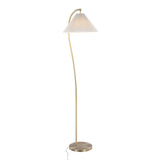 Cassis - Glam / Art Deco Floor Lamp Pleated - Gold / White - Furniture Home Direct