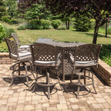 Cast Aluminum Bar Set With Cushion - Furniture Home Direct