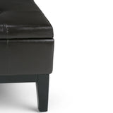 Dover - Square Coffee Table Storage Ottoman - Tanners Brown - Furniture Home Direct
