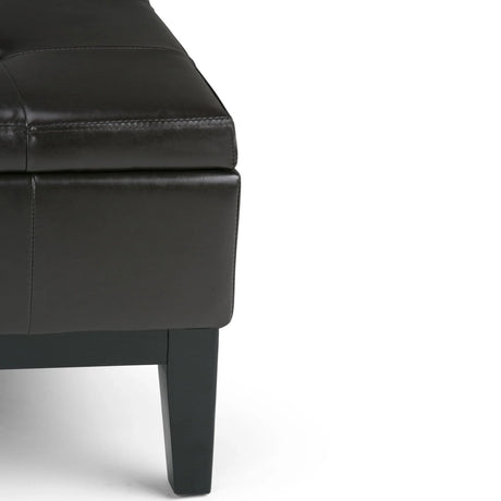 Dover - Square Coffee Table Storage Ottoman - Tanners Brown - Furniture Home Direct
