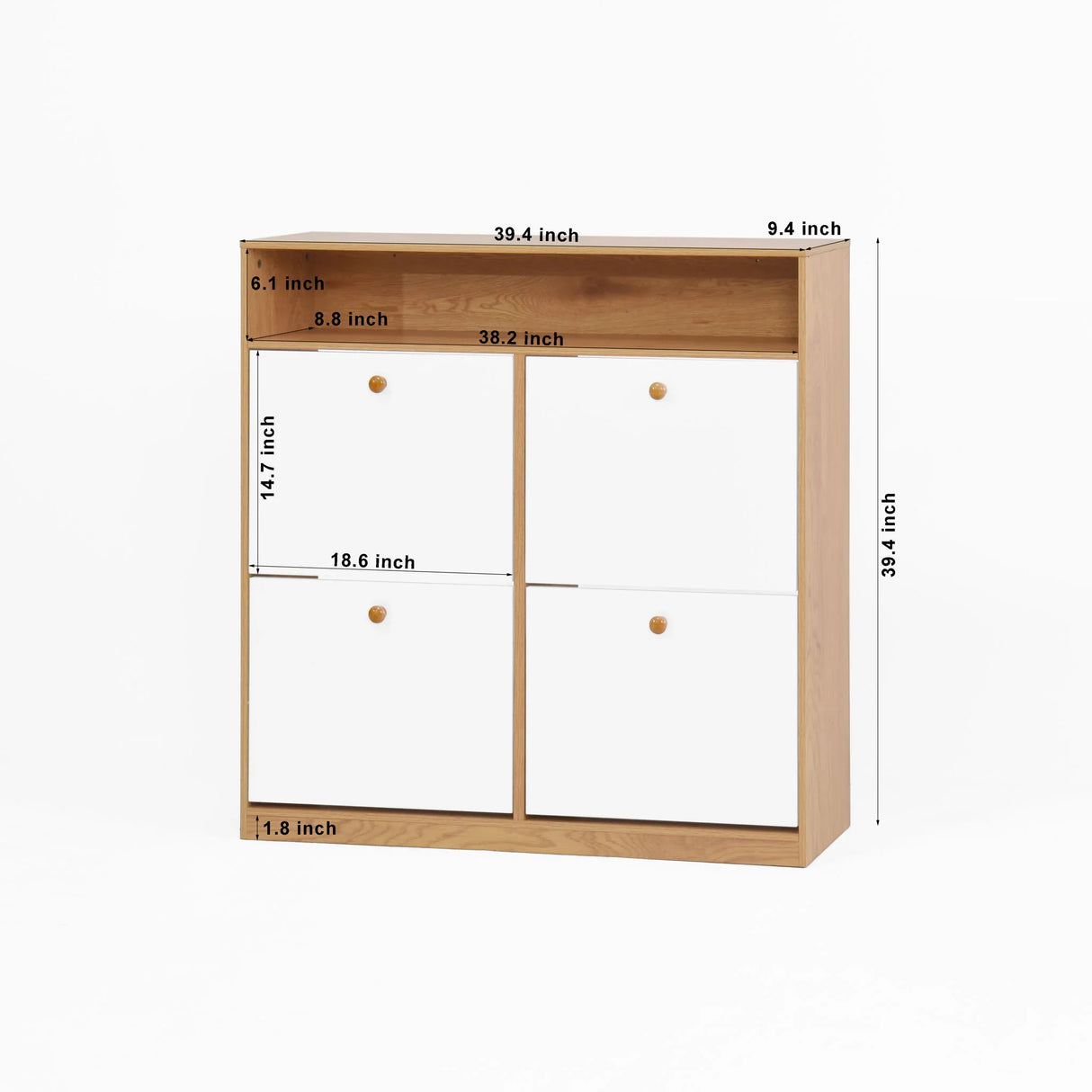 Modern Freestanding Shoe Storage Cabinet With 4 Flip Drawers - Furniture Home Direct